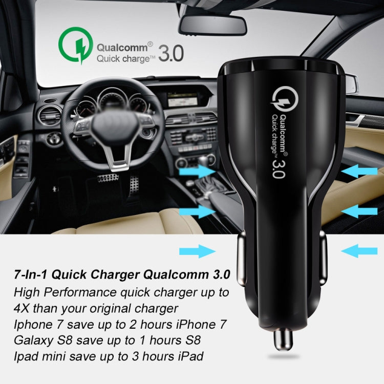 2 PCS QC3.0+3.1A Car Charger Dual USB 6A Halo Wine Bottle Fast Charge Car Charger(Elegant Black) - In Car by buy2fix | Online Shopping UK | buy2fix