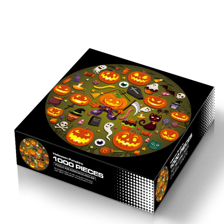 Round Shape Irregular Plane Puzzle Jigsaw Toy 1000 Pieces(Pumpkin Halloween) - Puzzle Toys by buy2fix | Online Shopping UK | buy2fix