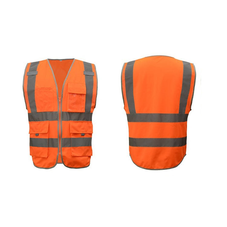 Multi-pockets Safety Vest Reflective Workwear Clothing, Size:XL-Chest 124cm(Orange) - Reflective Safety Clothing by buy2fix | Online Shopping UK | buy2fix