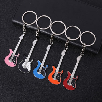 2 PCS Creative Guitar Keychain Metal Musical Instrument Pendant(Black) - Key Rings by buy2fix | Online Shopping UK | buy2fix