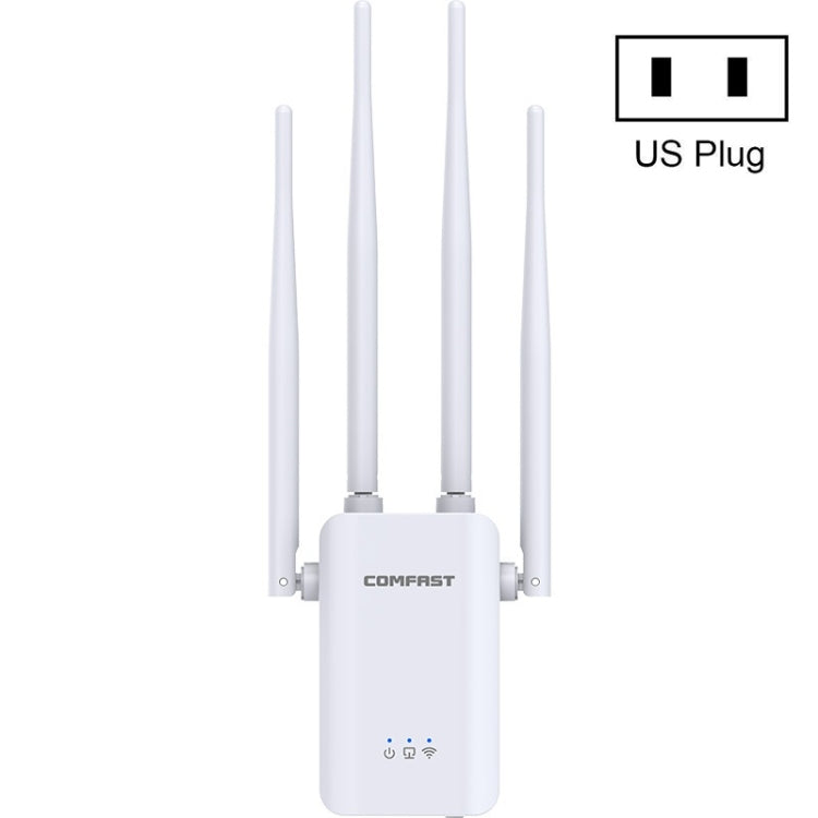 Comfast CF-WR304S 300M 4 Antenna Wireless Repeater High-Power Through-Wall WIFI Signal Amplifier, Specification:US Plug - Broadband Amplifiers by Comfast | Online Shopping UK | buy2fix