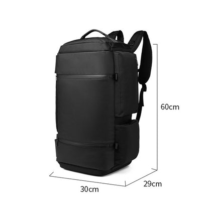 Ozuko 9326 Men Outdoor Multifunctional Anti-theft Backpack Sports Waterproof Travel Shoulders Bag with External USB Charging Port(Black) - Backpacks by Ozuko | Online Shopping UK | buy2fix