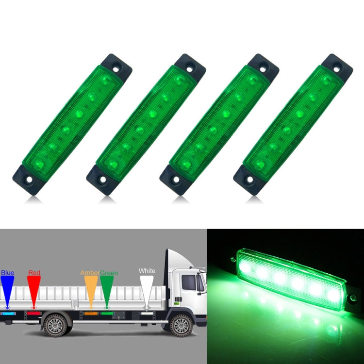 4 PCS 12V 6 SMD Auto Car Bus Truck Wagons External Side Marker Lights LED Trailer Indicator Light Rear Side Lamp(Green) - In Car by buy2fix | Online Shopping UK | buy2fix