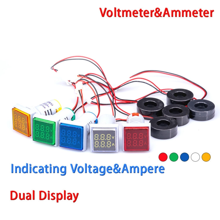 AD16-22FVA Square Signal Indicator Type Mini Digital Display AC Voltage And Current Meter(Blue) - Consumer Electronics by buy2fix | Online Shopping UK | buy2fix