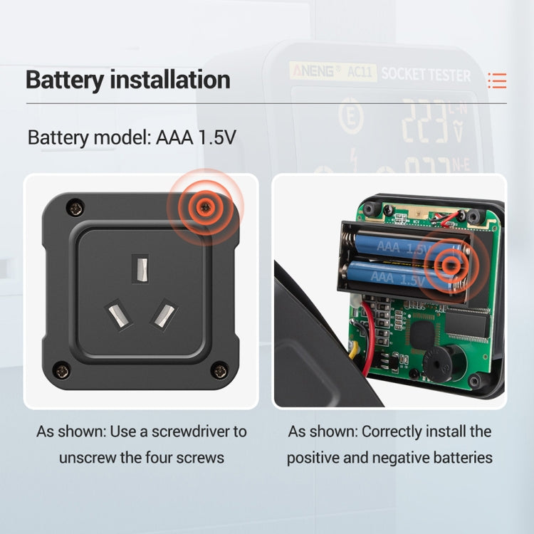 ANENG AC11 Multifunctional Digital Display Socket Tester Electrical Ground Wire Tester(UK Plug) - Current & Voltage Tester by ANENG | Online Shopping UK | buy2fix