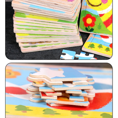 5 PCS KBX-017 Children Wooden Picture Puzzle Baby Early Education Toys(Excavator) - Puzzle Toys by buy2fix | Online Shopping UK | buy2fix