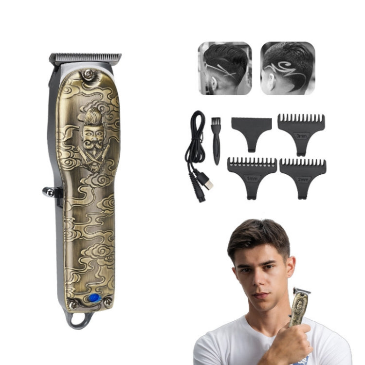 Vintage Bronze Engraving Gentleman Head Metal Body Clipper(JM-1015) - Hair Trimmer by buy2fix | Online Shopping UK | buy2fix