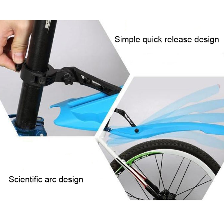 Bicycle Fender With LED Taillights Mountain Bike Fender Quick Release 26 Inch Riding Accessories(White) - Outdoor & Sports by buy2fix | Online Shopping UK | buy2fix