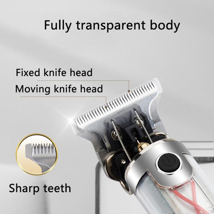 Transparent Body Low Noise USB Charging Electric Clipper(JM-701) - Hair Trimmer by buy2fix | Online Shopping UK | buy2fix