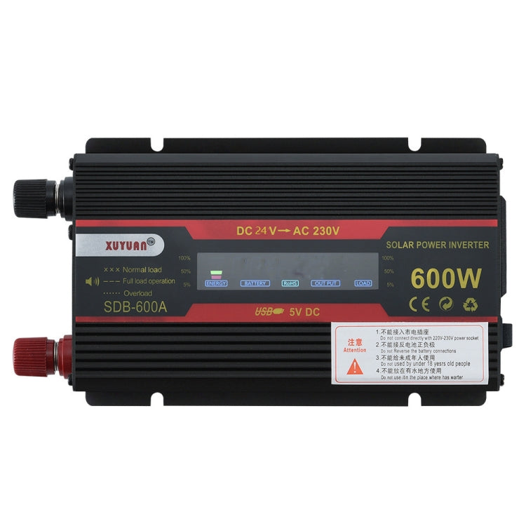 XUYUAN 600W Car Inverter LCD Display Converter, Specification: 24V to 220V -  by XUYUAN | Online Shopping UK | buy2fix