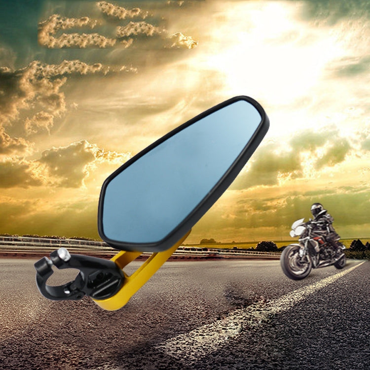 Electric Bike Motorcycle Modified Reversing Retro Rearview Handle Mirror All Aluminum Reflective Rearview Mirror(Golden) - Side Mirrors by buy2fix | Online Shopping UK | buy2fix