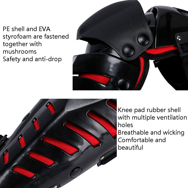 SULAITE Motorcycle Outdoor Riding Anti-Fall Protective Gear Knee Pads(Black Red) - Protective Gear by SULAITE | Online Shopping UK | buy2fix