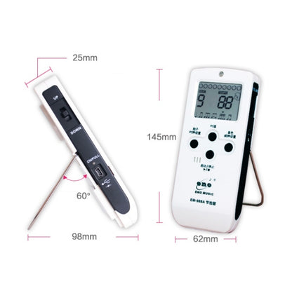 ENO EM-988A Electronic Vocal Rechargeable Metronome For Piano/Guitar/Drum/Guzheng/Violin(White) - Stringed Instruments by buy2fix | Online Shopping UK | buy2fix