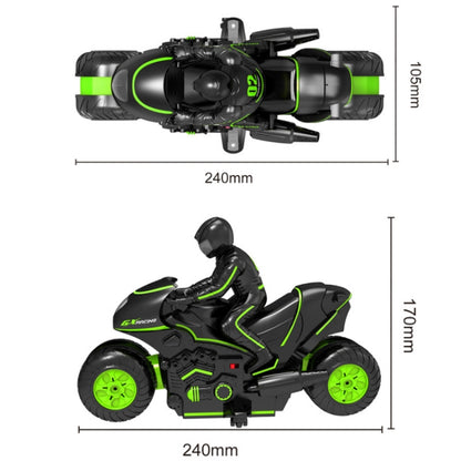 2.4G Remote Control Motorcycle Drifting Rotating High-Speed Side-Tracking Off-Road Motorcycle(Black Green) - RC Cars by buy2fix | Online Shopping UK | buy2fix