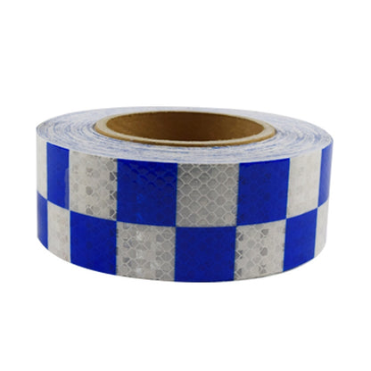 PVC Lattice Reflective Belt Generic Film Traffic Safety Facilities Anti-Collision Warning Stickers(Blue White) - Warning Sticker by buy2fix | Online Shopping UK | buy2fix