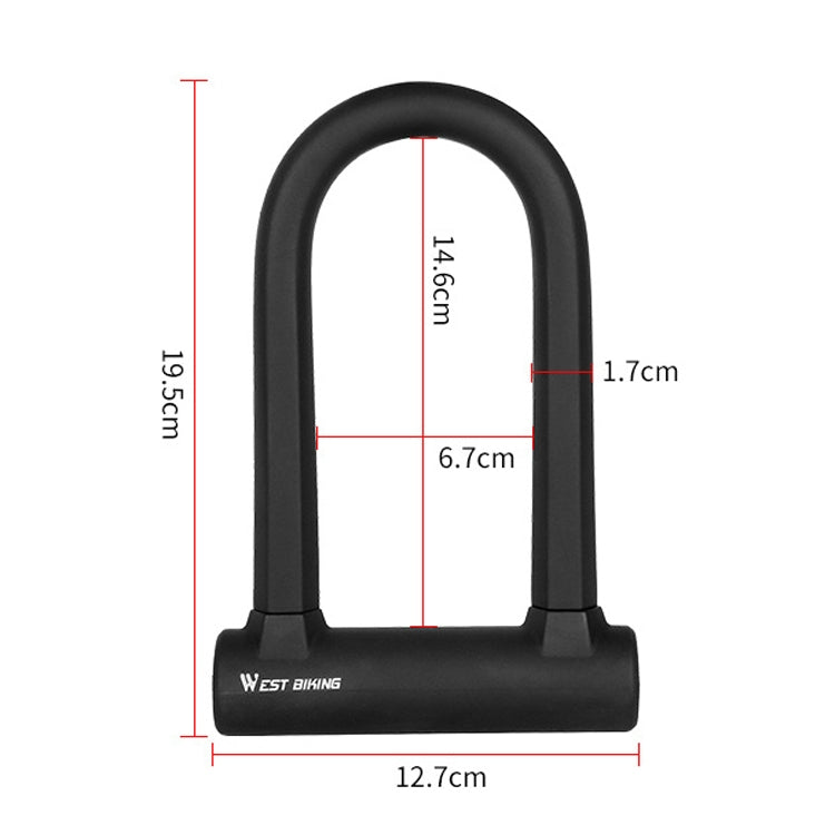 West Biking Bike Lock Motorcycle Wire Lock Anti-Hydraulic Pressure Cut Anti-Theft Lock, Specification: U-shaped Lock+Cable - Bicycle Locks & Bicycle Pumps by WEST BIKING | Online Shopping UK | buy2fix