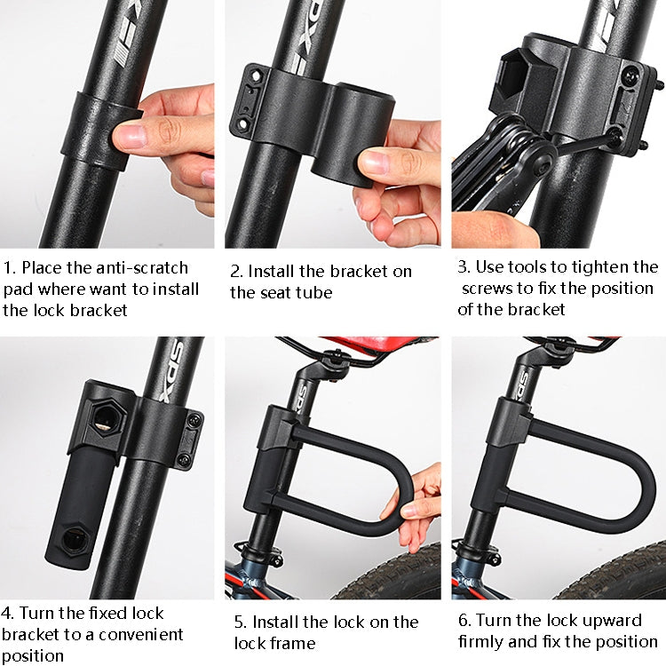 West Biking Bike Lock Motorcycle Wire Lock Anti-Hydraulic Pressure Cut Anti-Theft Lock, Specification: U-shaped Lock+Cable - Bicycle Locks & Bicycle Pumps by WEST BIKING | Online Shopping UK | buy2fix