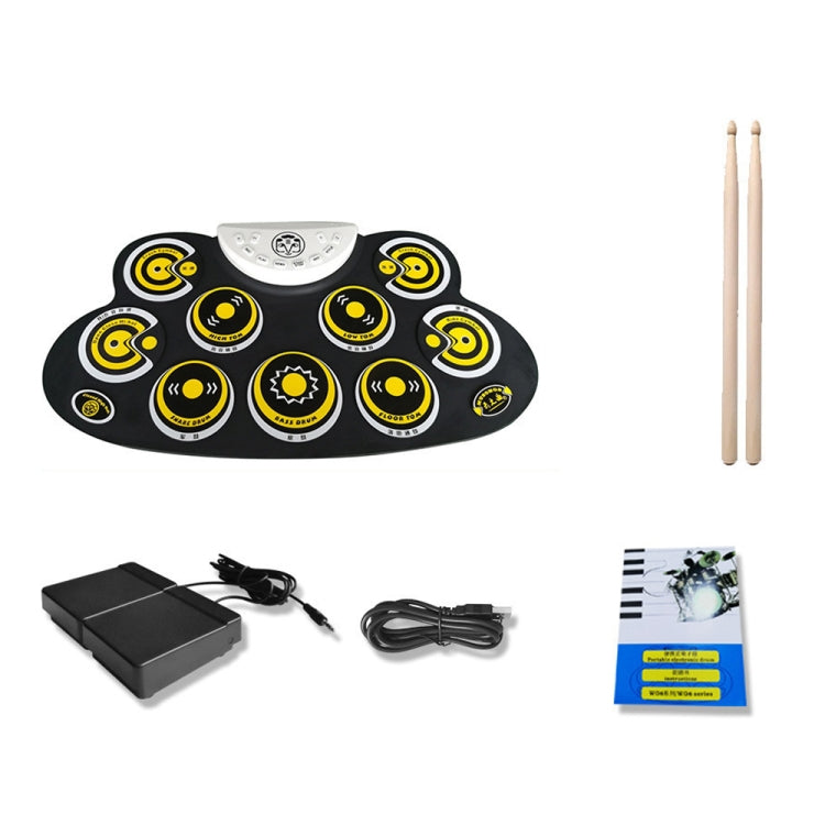 Children Hand Roll Electronic Drum DTX Game Portable Drum(G600 Yellow) - Percussion Instruments by buy2fix | Online Shopping UK | buy2fix