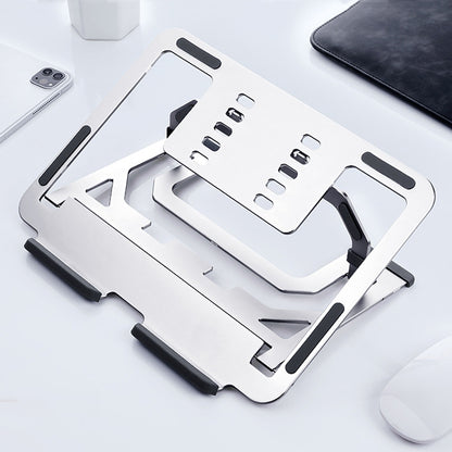 LH-T610 Aluminum Alloy Laptop Bracket Folding Lifting Desktop Cooling Bracket(Elegant Silver) - Computer & Networking by buy2fix | Online Shopping UK | buy2fix