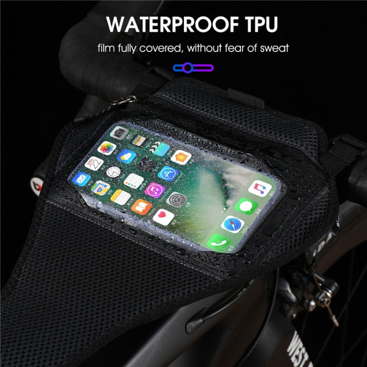 WEST BIKING YP0719251 Bicycle Mobile Phone Bag Road Vehicles Anti-Sweat Net(Black) - Bicycle Bags by WEST BIKING | Online Shopping UK | buy2fix