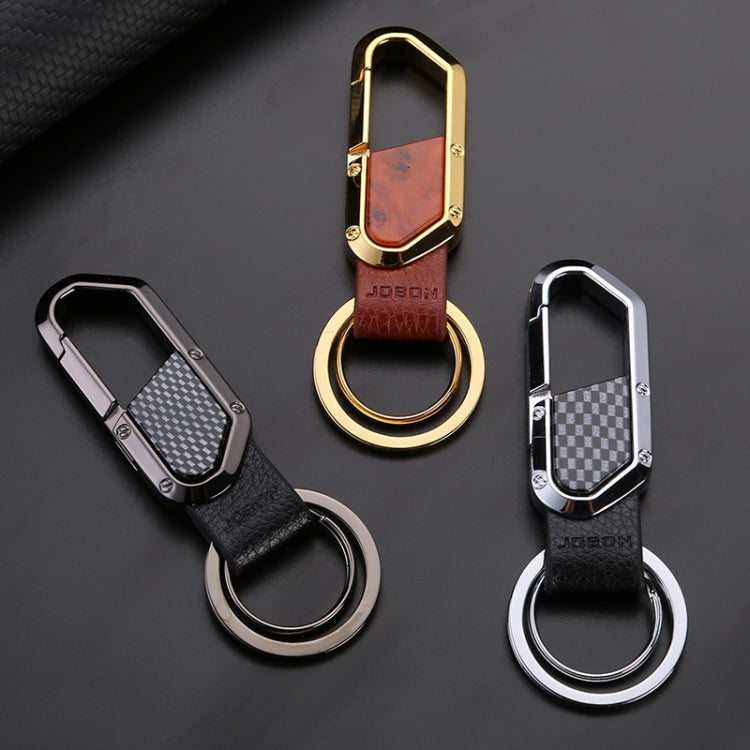 JOBON ZB-106A Business Men Metal Keychain Double Loop Car Pendant Keychain(Black Nickel) - Key Rings by JOBON | Online Shopping UK | buy2fix