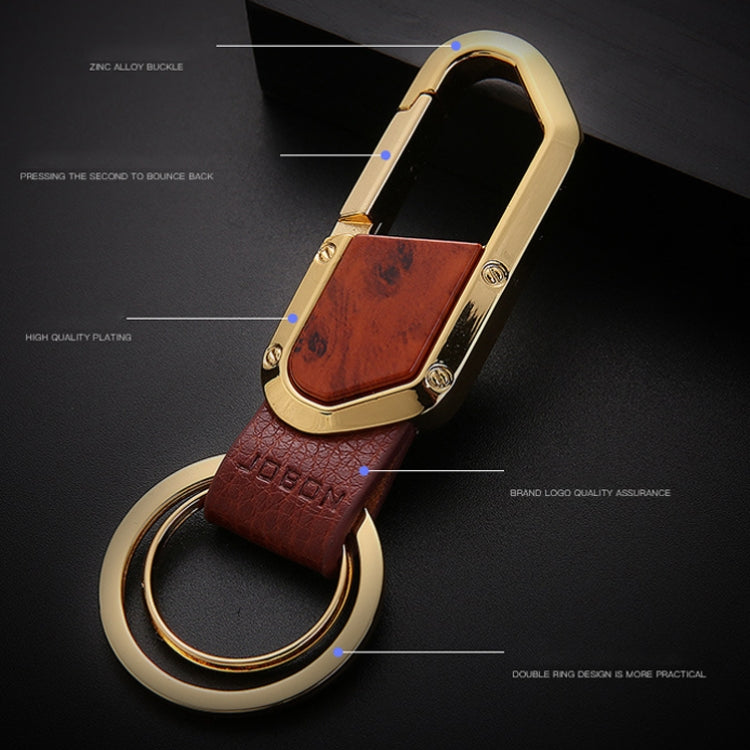JOBON ZB-106A Business Men Metal Keychain Double Loop Car Pendant Keychain(Golden) - Key Rings by JOBON | Online Shopping UK | buy2fix