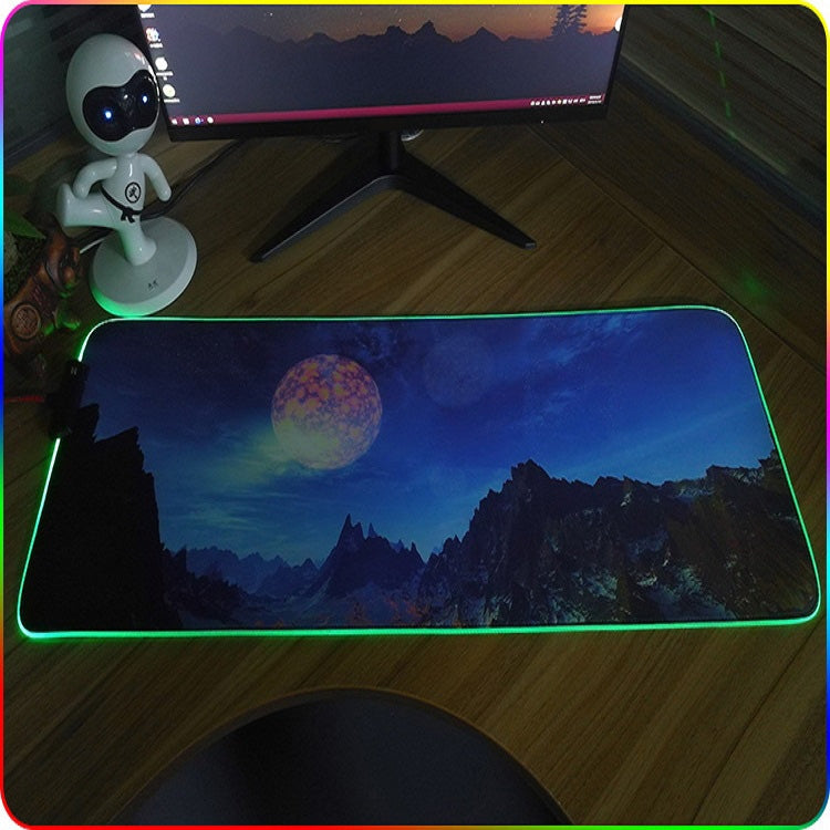 260x390x4mm F-01 Rubber Thermal Transfer RGB Luminous Non-Slip Mouse Pad(Colorful Lion) - Mouse Pads by buy2fix | Online Shopping UK | buy2fix