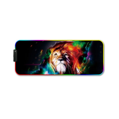 350x900x3mm F-01 Rubber Thermal Transfer RGB Luminous Non-Slip Mouse Pad(Colorful Lion) - Mouse Pads by buy2fix | Online Shopping UK | buy2fix