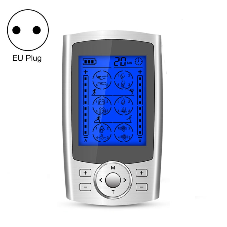 24-Mode Digital Electronic Pulse Massager Intelligent Whole Body Physical Therapy Meridian Massager, Specification: EU Plug( Silver) - Massage & Relaxation by buy2fix | Online Shopping UK | buy2fix