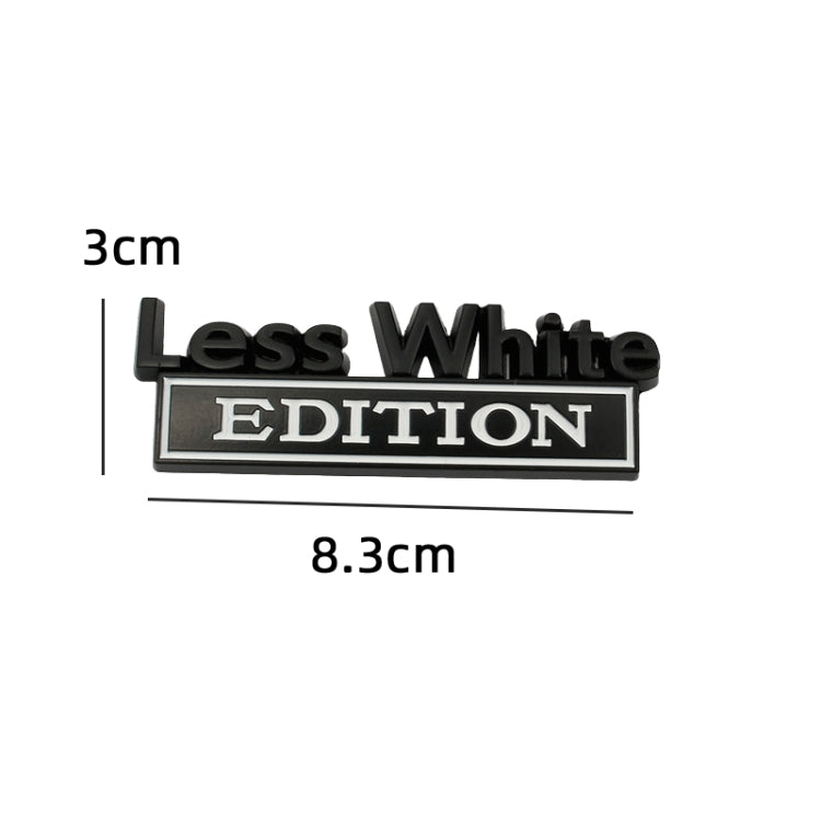 2 PCS Car Metal Leaf Board Label Less White Edition Modified Body Labeling(Black White) - Decorative Sticker by buy2fix | Online Shopping UK | buy2fix