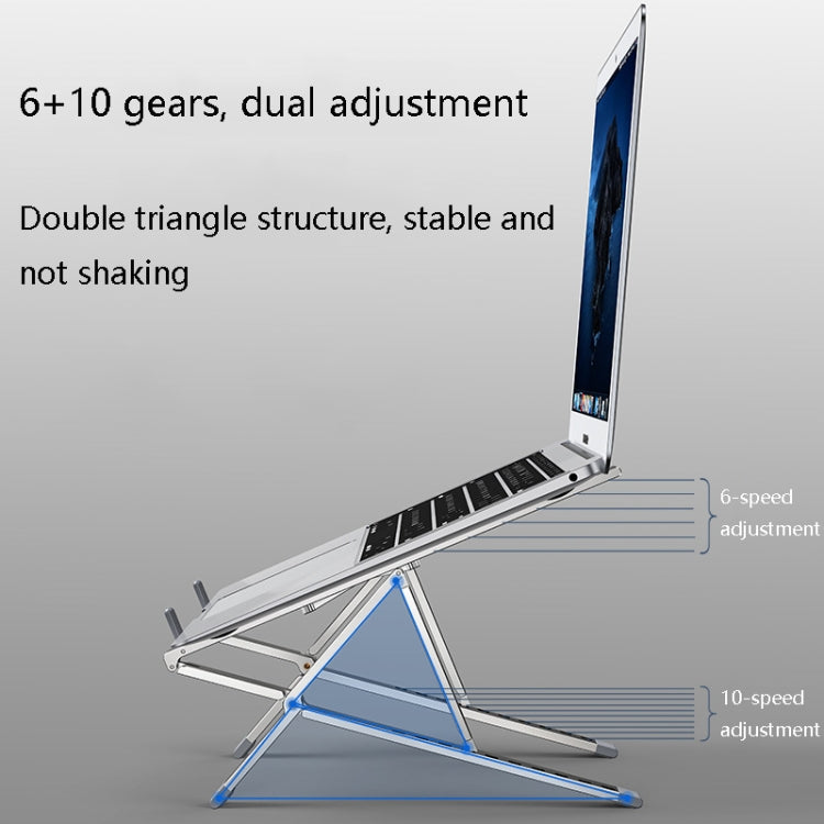 Oatsbasf Z02 Laptop Increasing Cooling Bracket Aluminum Alloy Desktop Adjustable Bracket(Gray) - Computer & Networking by Oatsbasf | Online Shopping UK | buy2fix