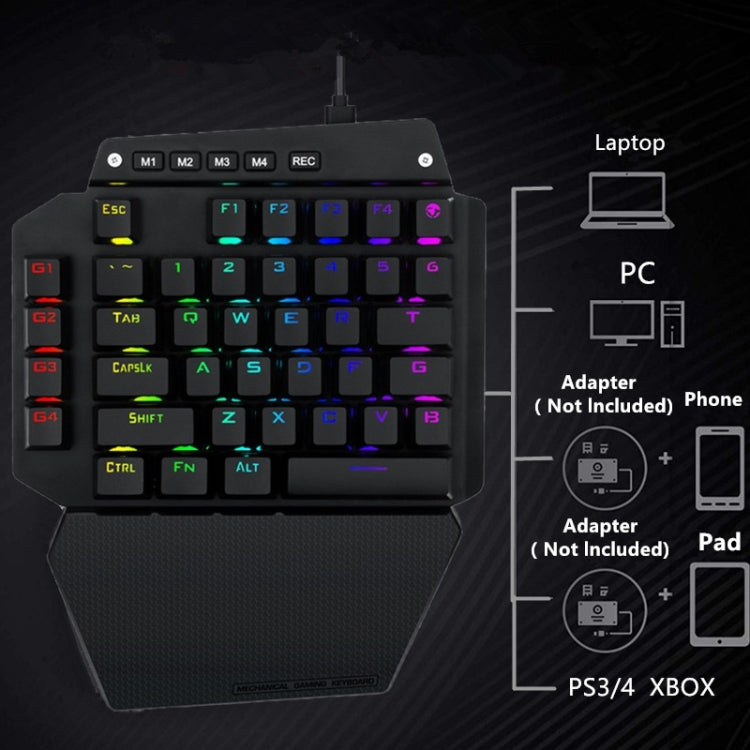 K700 44 Keys RGB Luminous Switchable Axis Gaming One-Handed Keyboard, Cable Length: 1m(Blue Shaft) - Wired Keyboard by buy2fix | Online Shopping UK | buy2fix