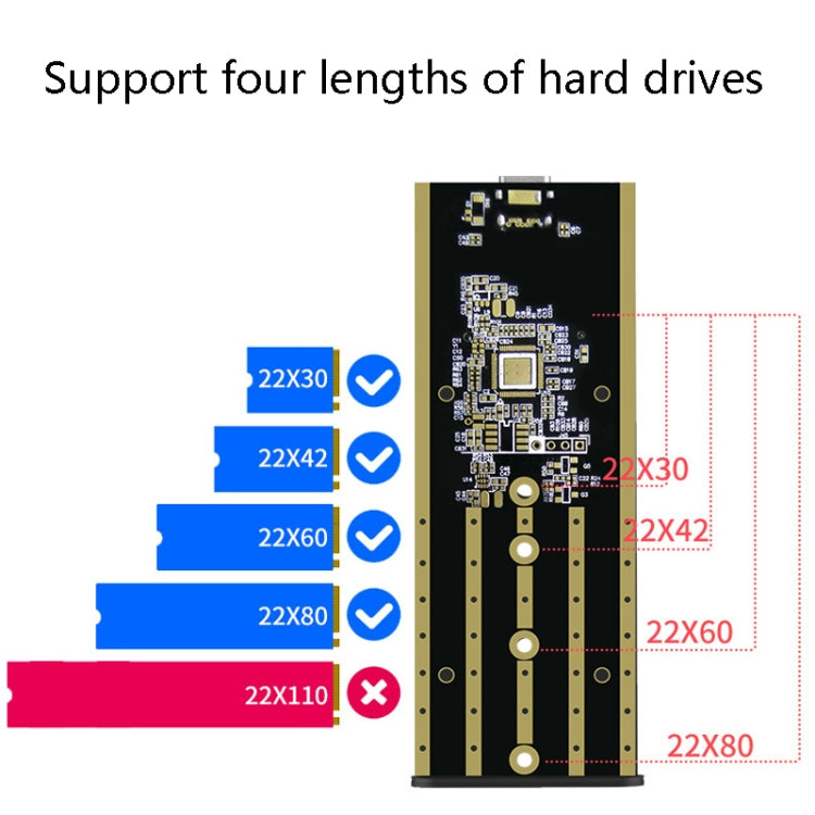 M.2 NVME / NGFF Mobile Hard Disk Box TYPE-C3.1 Notebook External Solid State Drive Box, Style: PC280K NVME Double Cable - HDD Enclosure by buy2fix | Online Shopping UK | buy2fix