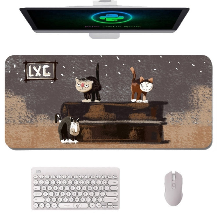 400x900x4mm illustration Cartoon Pattern Waterproof Non-Slip Mouse Pad(Yellow Cat) - Mouse Pads by buy2fix | Online Shopping UK | buy2fix