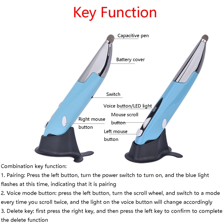 PR-06S Voice Control AI Wis Mouse Handwriting Wireless Mouse(Blue) - Wireless Mice by buy2fix | Online Shopping UK | buy2fix