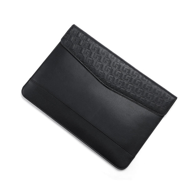 Horizontal  Embossed Notebook Liner Bag Ultra-Thin Magnetic Holster, Applicable Model: 13-14 inch( Black) - 13.3 inch by buy2fix | Online Shopping UK | buy2fix