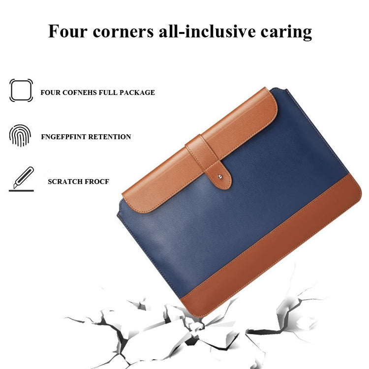 Horizontal Microfiber Color Matching Notebook Liner Bag, Style: Liner Bag (Black + Brown), Applicable Model: 13  -14 Inch - 13.3 inch by buy2fix | Online Shopping UK | buy2fix