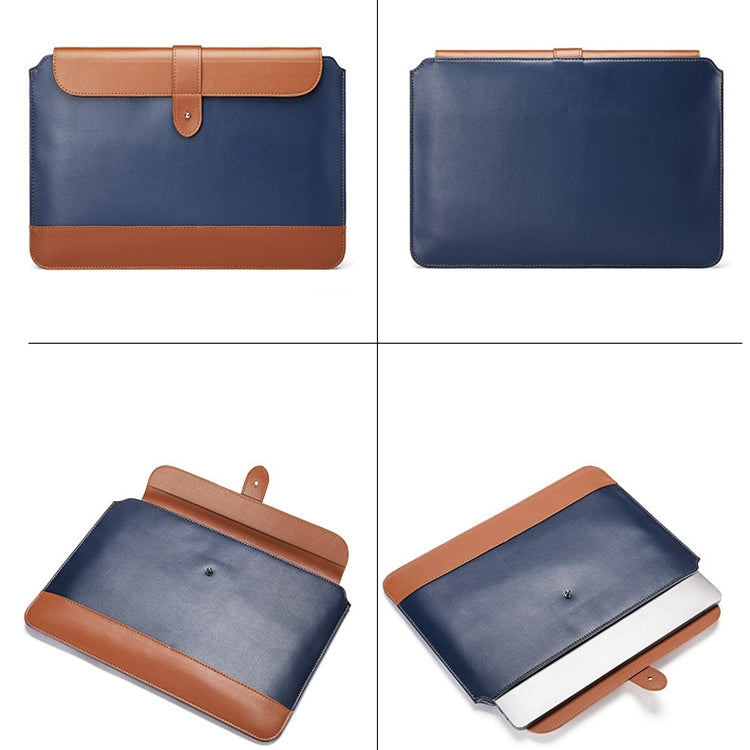 Horizontal Microfiber Color Matching Notebook Liner Bag, Style: Liner Bag  (Blue + Brown), Applicable Model: 11  -12 Inch - 10 - 11 inch by buy2fix | Online Shopping UK | buy2fix