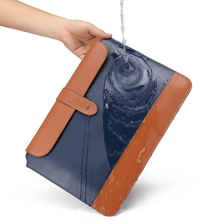 Horizontal Microfiber Color Matching Notebook Liner Bag, Style: Liner Bag  (Blue + Brown), Applicable Model: 11  -12 Inch - 10 - 11 inch by buy2fix | Online Shopping UK | buy2fix