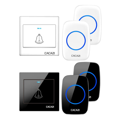 CACAZI H10 1 For 2 Home Wireless Music Doorbell without Battery, Plug:EU Plug(White) - Security by CACAZI | Online Shopping UK | buy2fix