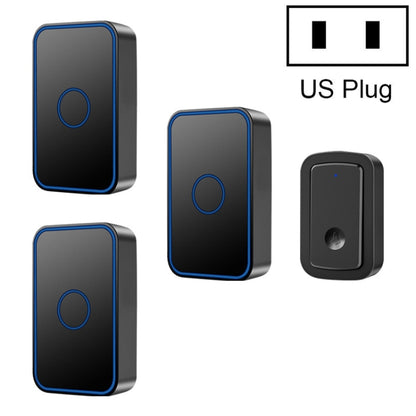 CACAZI  A19 1 For 3  Wireless Music Doorbell without Battery, US Plug(Black) - Wireless Doorbell by CACAZI | Online Shopping UK | buy2fix