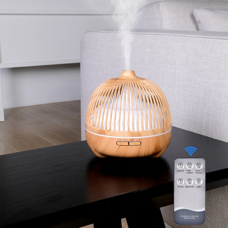 Bird Cage Wood Graphic Aromatherapy Machine Ultrasonic Smart Home Colorful Night Light Hollow Humidifier, Product specifications: UK Plug(Deep Wood Pattern) - Home & Garden by buy2fix | Online Shopping UK | buy2fix