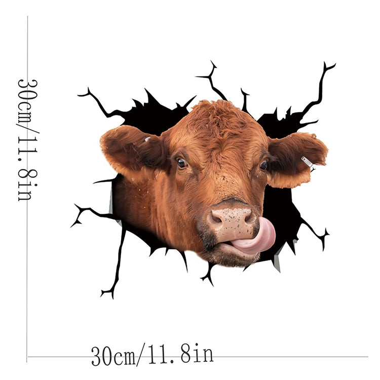 7 PCS Animal Wall Stickers Cattle Head Hoisting Car Window Static Stickers(Cow 04) - In Car by buy2fix | Online Shopping UK | buy2fix