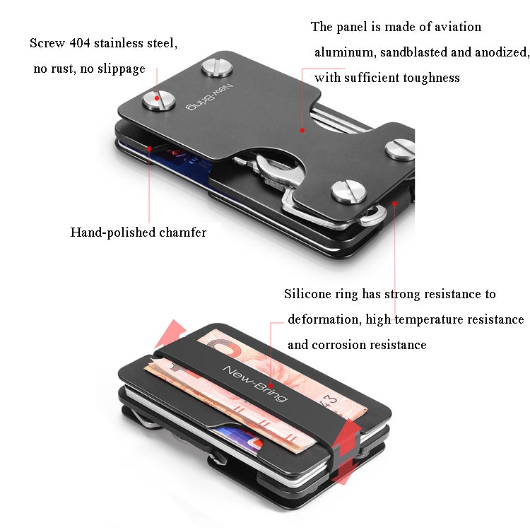 New-Bring Metal Card Holder Multifunctional  EDC Wallet Can Store Keys & U Disk(Carbon Fiber) - Home & Garden by New-Bring | Online Shopping UK | buy2fix