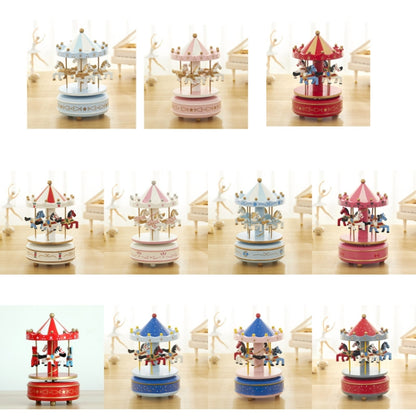 Sky City Carousel Clockwork Music Box Couples Birthday Gift(K0121 Flowers Grass Red) - Home & Garden by buy2fix | Online Shopping UK | buy2fix