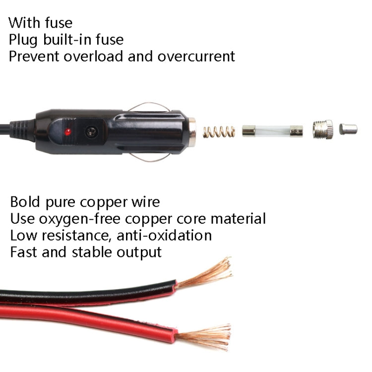 Car Compressor Refrigerator Line 12/24V Semiconductor Refrigerator Power Cord Cigarette Lighter Line, Specification: With Switch 5m - In Car by buy2fix | Online Shopping UK | buy2fix