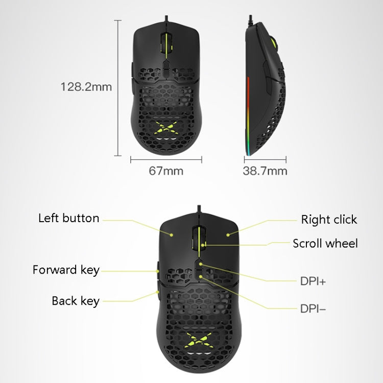 DELUX M700BU 7 Keys Wired Games Mouse Desktop Wired Mouse, Style: 3325 (Support 10000DPI) - Wired Mice by DELUX | Online Shopping UK | buy2fix