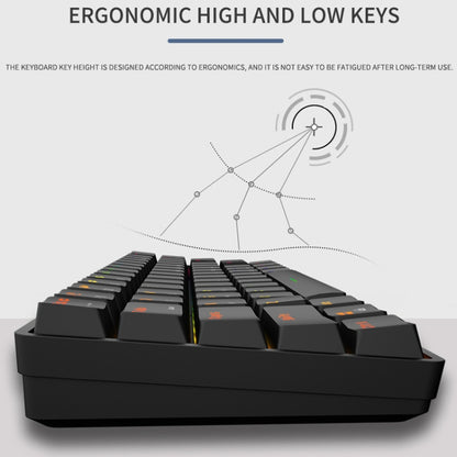 LEAVEN K28 61 Keys Gaming Office Computer RGB Wireless Bluetooth + Wired Dual Mode Mechanical Keyboard, Cabel Length:1.5m, Colour: Green Axis (Blue) - Wireless Keyboard by LEAVEN | Online Shopping UK | buy2fix