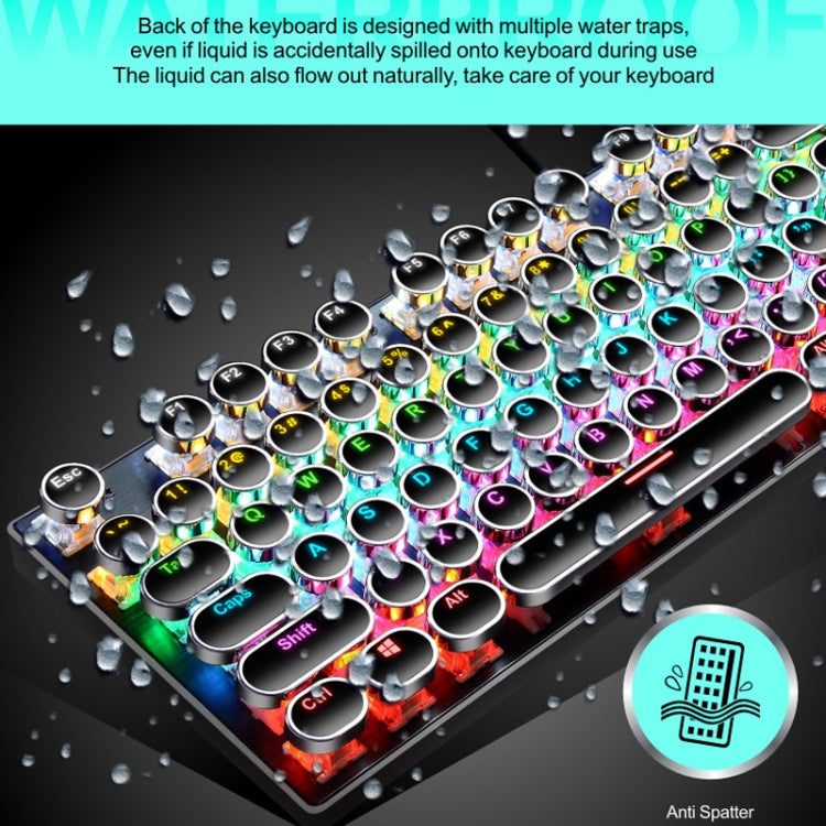 104 Keys Green Shaft RGB Luminous Keyboard Computer Game USB Wired Metal Mechanical Keyboard, Cabel Length:1.5m, Style: Punk Word Through Version (Black) - Wired Keyboard by buy2fix | Online Shopping UK | buy2fix