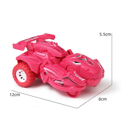 2 PCS Dinosaur Deformation Car Children Inertial Sliding Car Model Toy(Rose Red) - Model Toys by buy2fix | Online Shopping UK | buy2fix